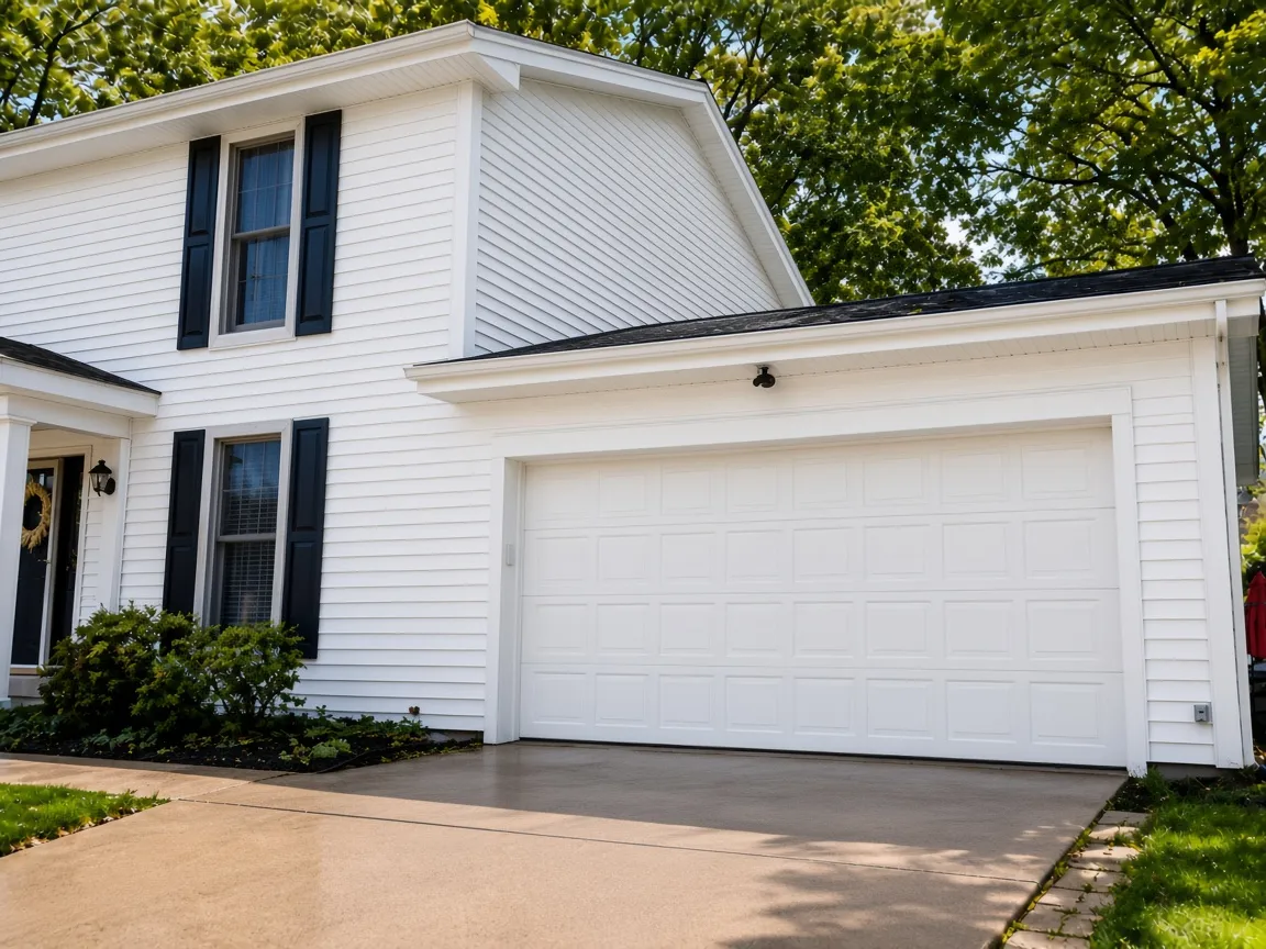 The same Thunder Bay home with clean white vinyl siding after a Klix house soft wash