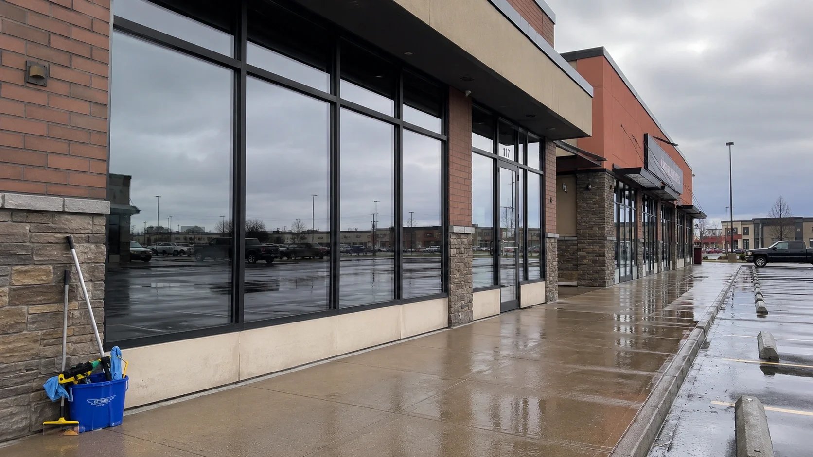 Thunder Bay storefront glass after a Klix commercial window cleaning
